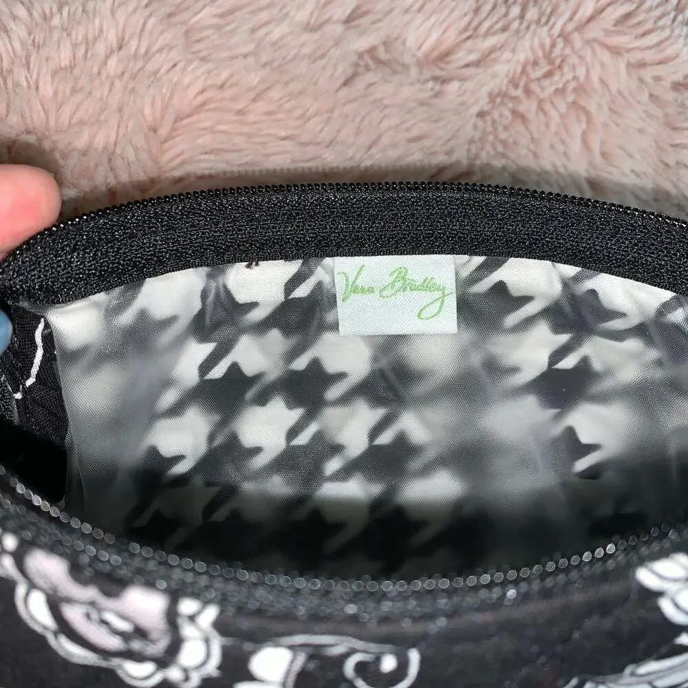 NWT Vera Bradley Midnight Paisley Black / White Small Travel Cosmetic Bag